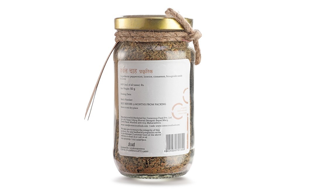 Conscious Food Herbal Cha Natural    Glass Jar  50 grams